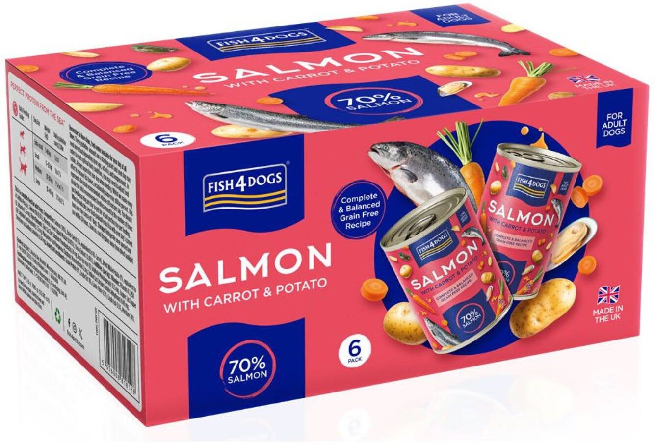 Fish4Dogs PROMO 6 x 395 g Finest Complete Umido Salmone con Carota e Patata per Cani Adulti