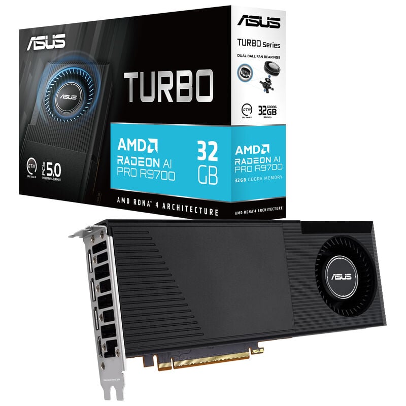 ASUS TURBO Radeon AI PRO R9700 32G Grafikkarte, 32768 MB GDDR6