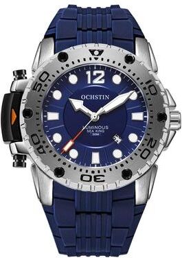 Everyday Crate OCHSTIN 6124 Mens Sports Watch Waterproof Quartz Watch With Night Light Silicone Strap blue
