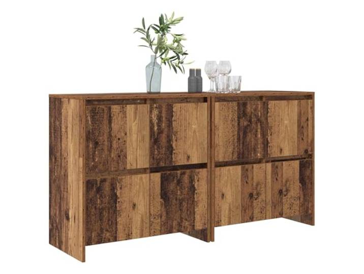 KTHLBRH Anrichte 2 Stück Altholz 70 x 41 x 75 cm Mehrschichtiges Holz, 8 Türen, glatte Oberfläche, minimalistisches Design, einfache Reinigung