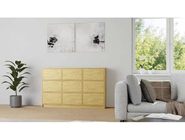Stylishe Schubladenkommode Eiche Natur geölt
