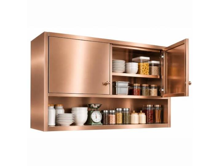 Küchen-Wandschrank, Gewürz-Organizer aus Edelstahl, Offenes Fach Verstellbarer Einlegeboden, für Restaurant, Hotel und Heimküche, für Töpfe und Pfannen(39in/100cm)