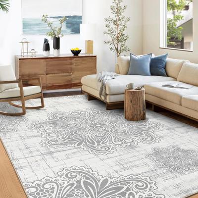 Garvee Washable Medallion Stripes Area Rug