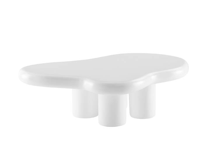 Couchtisch, Fiberglas, Weiß, 123×89 cm, Modern & Klassisch, SalesFever