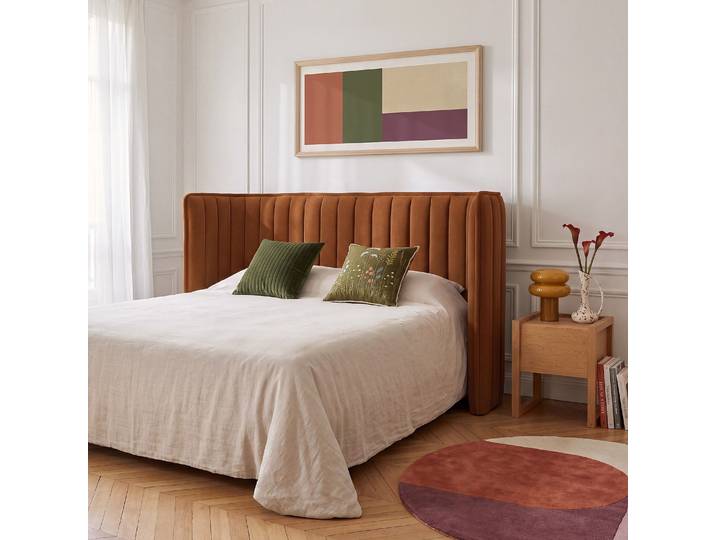 HABITAT - Tête de lit en tissu 244 x 102 cm - Terracotta - Boudoir