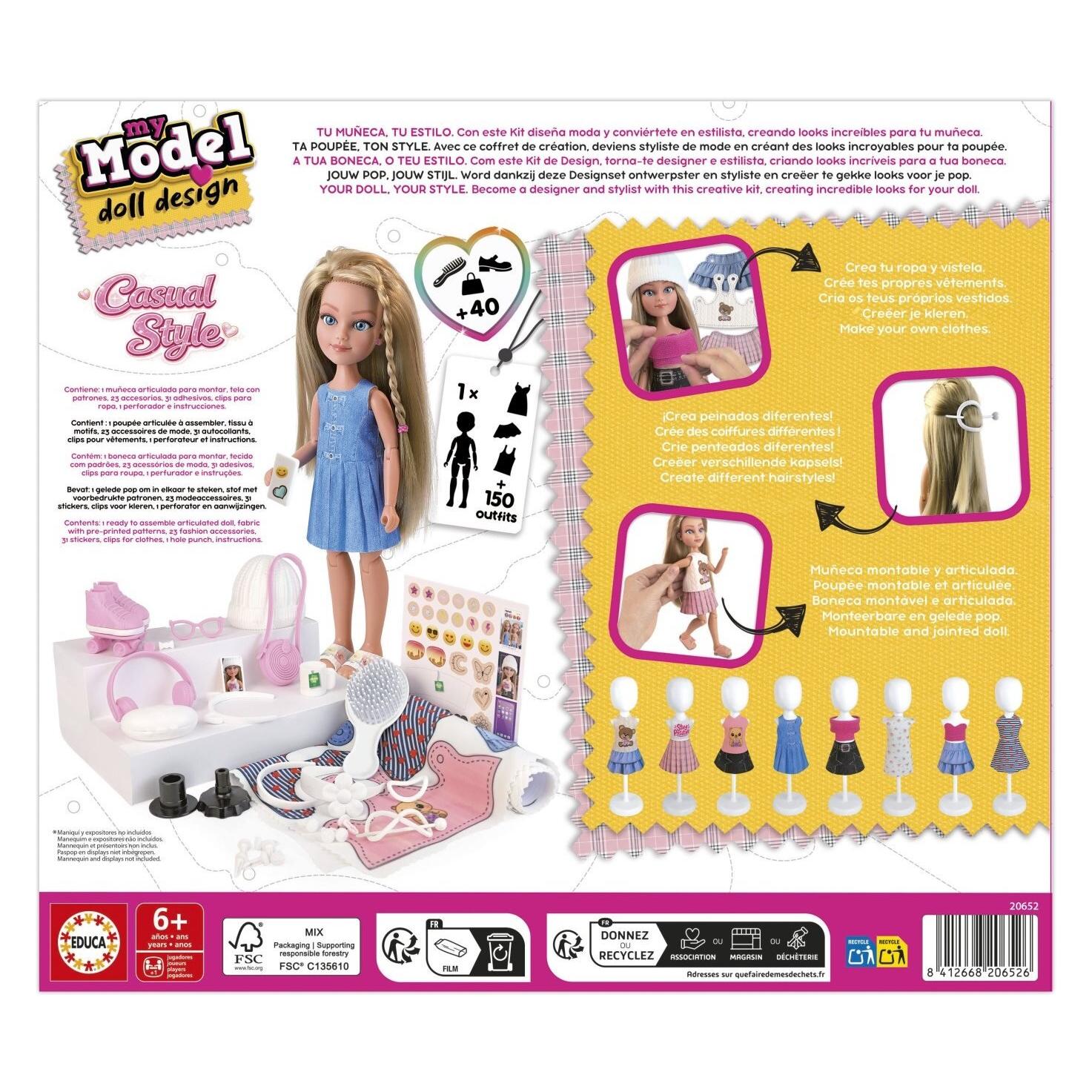Educa Creative Set My Model Doll Design: lässiger Stil (20652)