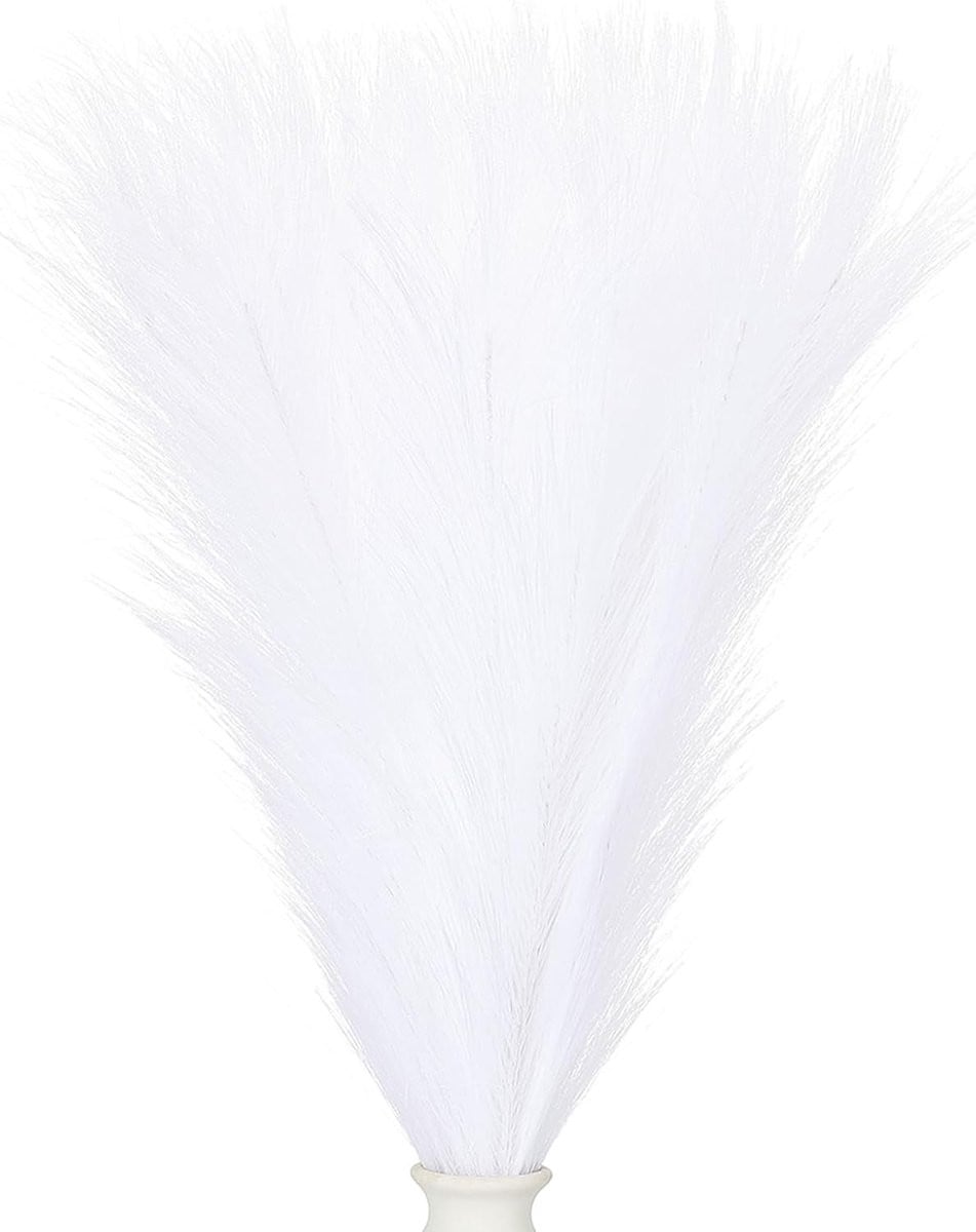 30 stuks Witte Kunstmatige Pampasgras Decoratie - 55 cm Fluffy Faux Pampasgras