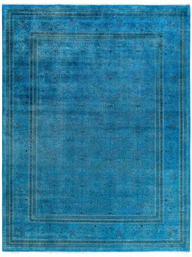 Overton "Fine Vibrance One-of-a-Kind Hand-Knotted Area Rug - Blue, 9' 0"" x 11' 7"" - 9' 0"" x 11' 7"""