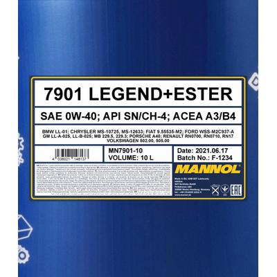 SCT - MANNOL Motoröl Mannol Legend+Ester 0W-40 [10L] MN7901-10