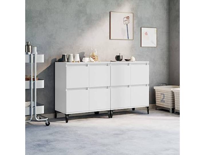 HEFZGDB Langlebiges Sideboard aus Holzwerkstoff mit glatter Oberfläche, Sideboard mit viel Stauraum und 4 Fächern, klassisches zur Präsentation von Dekoartikeln, Zeitloses Design