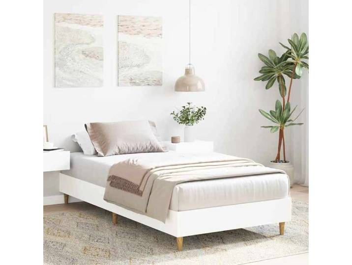 Printemps 2026 Soldes Lit chambre - Grande taille - Cadre de lit simple sans matelas blanc 75x190 cm bois d'ingénierie 2_437176