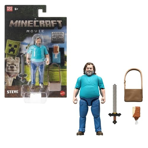 Mattel Minecraft Steve actiefiguur en accessoires set met 10 cm figuur