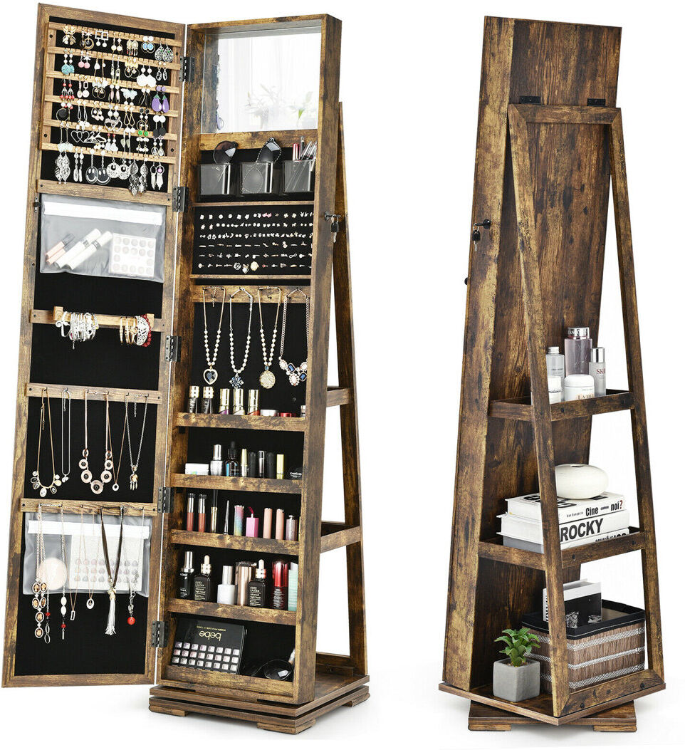 Zipcode Design Darvone Freestanding Jewelry Armoire Rustic Brown 161cm H X 39cm W X 39cm D