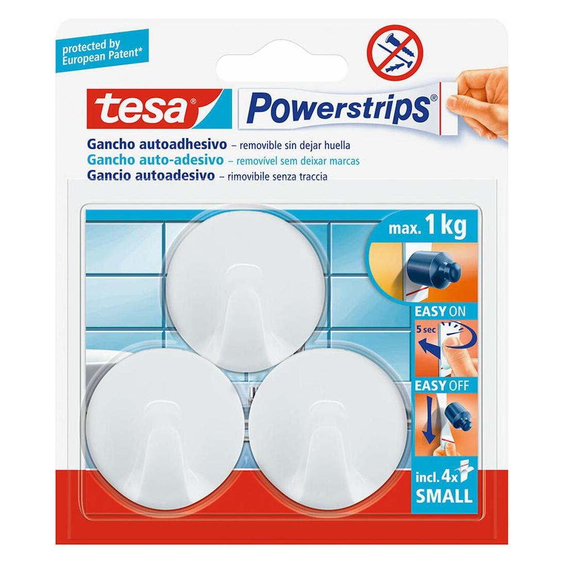 tesa Powerstrips, selbstklebend, rund (45264421)
