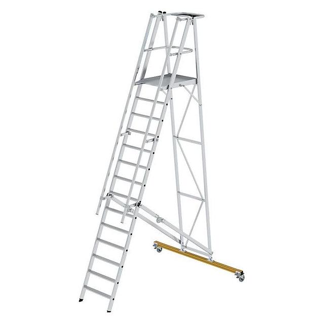 Munk Plattformleiter klappbar und fahrbar 14 Stufen (Plattformleiter, 240 cm) (052314)