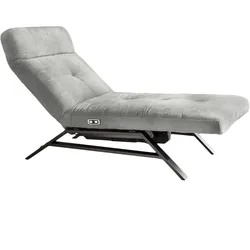 KAWOLA Liege AMERIVA Sessel Relaxliege Velvet silber Fuß chrome