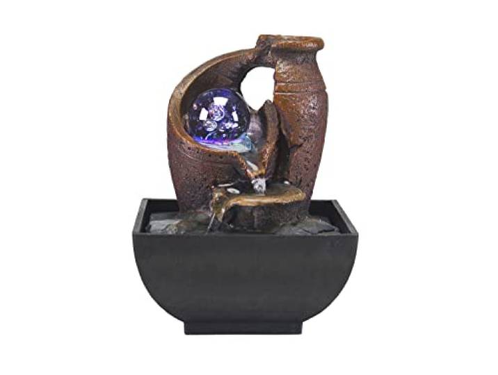 BEPER P201UTP201 Binnen Fontein Amphora Zen met Ontspannend Led Licht - Binnen Water Fontein Hars/Zwart, klein