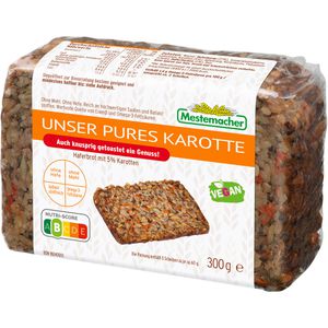 Mestemacher Brot Unser Pures Karotte, BIO, vegan & laktosefrei, geschnitten, 300 g