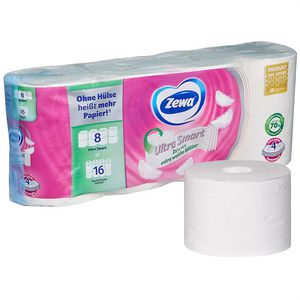 Zewa Toilettenpapier Ultra Smart, ohne Hülse, 4-lagig, Tissue, 280 Blatt, 8 Rollen