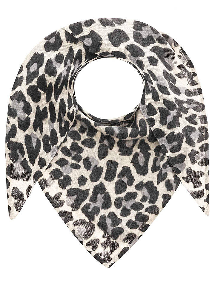 Zwillingsherz Kaschmir-Dreieckstuch "Leo" in Grau - (L)180 x (B)70 cm - onesize
