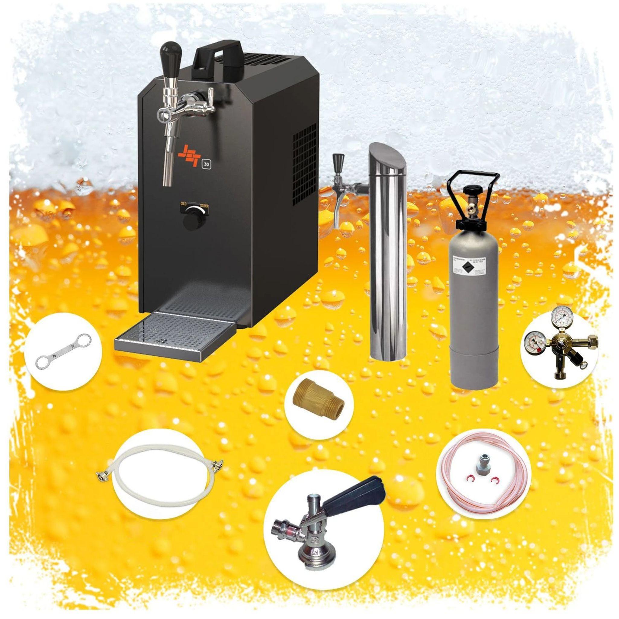 Zapfanlage JET 30 Untertheken-Set Durchlaufkühler mit CO2-Set und 5 Liter Adapter