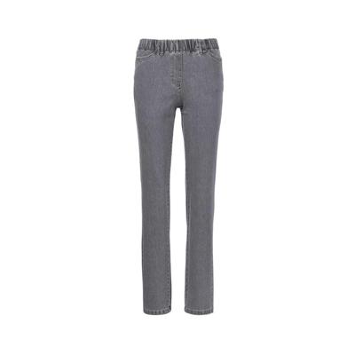 Regular-fit-Jeans GOLDNER "Baumwollhose mit Rundumdehnbund", Damen, Gr. 54, N-Gr, grau, Obermaterial: 75% Baumwolle CO. 23% Polyester PES. 2% Elasthan EL., normal, Jeans, Ohne
