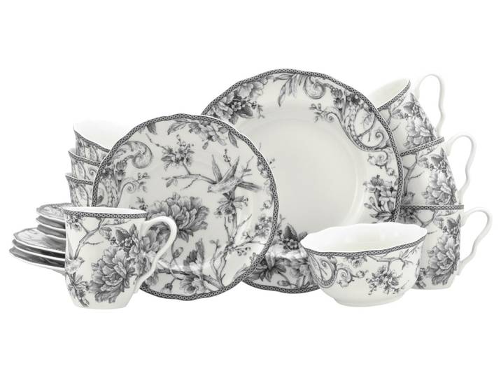 creaTable Kombiservice 16-tlg ADELAIDE, grau, Porzellan