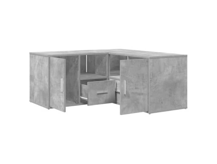 Eckschrank Beton Grau 160x40x45 cm mit Schublade und Fach Holzwerkstoff, feuchtigkeitsbeständig, zwei Montagearten, Kammern und Schubladen, leicht zu reinigen