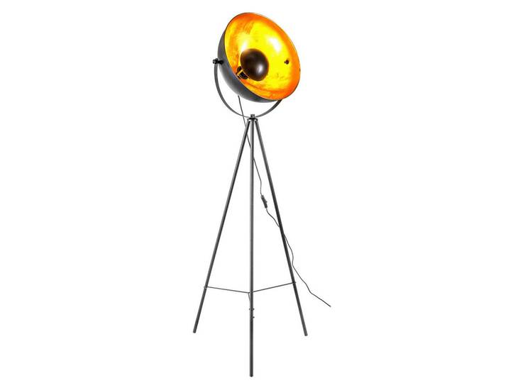 Globo Stehleuchte Timo, Schwarz, Metall, 153 cm, Schnurschalter, ausziehbar, Lampen & Leuchten, Innenbeleuchtung, Stehlampen, Stehlampen