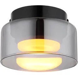 LED Deckenlampe Deckenleuchte Schlafzimmerlampe Rauchoptik Grau Glas D 13 cm