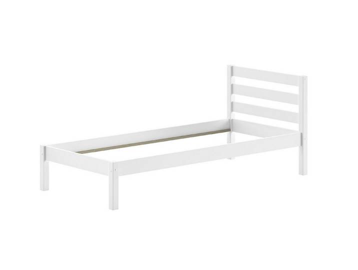 58 aufm Kessel Kinderbett Einzelbett Karolina Kiefer weiß 90x200 inkl Rolllattenrost (inkl. Versand, Lieferung bis Verwendungsstelle), Massivholz Bett inklusive Rolllattenrost