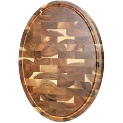 XinZuo - Schneidebrett aus Akazienholz 43x32x2,6 cm mit Griffen, rutschfesten Füßen und Saftrille