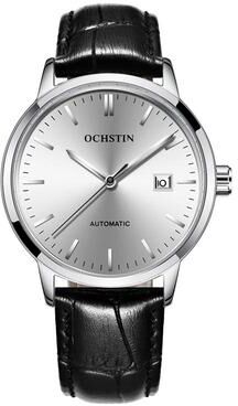 Everyday Crate OCHSTIN 62025C Master Series Automatic Mechanical Watch Genuine Leather Mens Dress Watch silver black