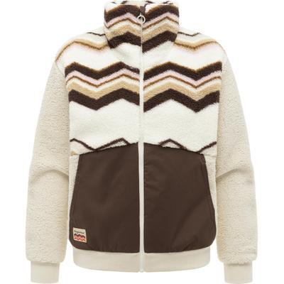 Fleecejacke RAGWEAR "Madaras Print Y", Damen, Gr. XS (34), braun (light combo), Plüsch, Obermaterial: 100% Polyester, lässig geschnitten hüftbedeckend, Ärmel ohne Ärmelschlitz Rippstrickbündchen mit Windstopper, Jacken Fleecejacke, Leichte...
