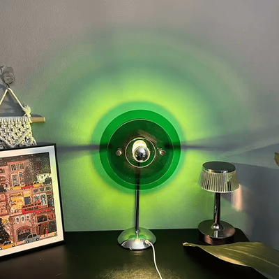 Inspire Curations Sunset Projection Table Lamp USB LED Rainbow Mood Light For Home Decor green Style usb Plug