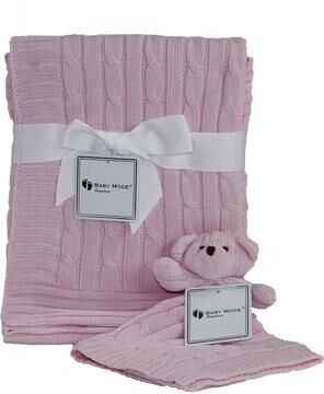 3 Stories Trading Company Cable Knit Baby Blanket Gift Set