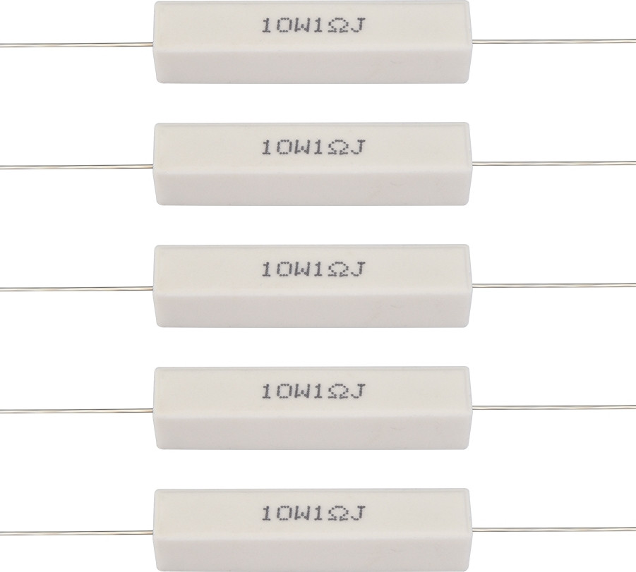 Gistuch Set van 10 cementweerstanden voor luidsprekers, 10 Watt, 1 Ohm