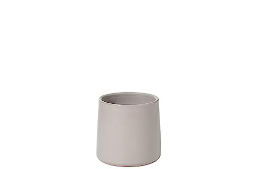 J-Line Bloempot Rond Keramiek Grijs Small - 2 stuks