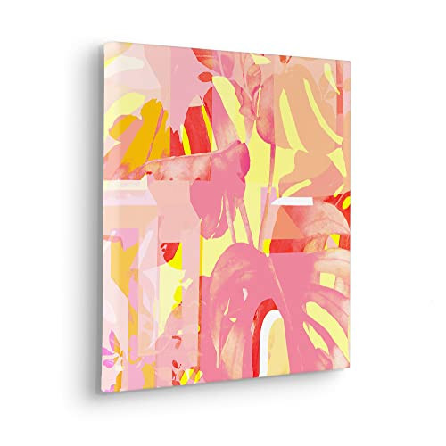 Komar Keilrahmenbild Summer Party - Wanddecoratie in Multicolour (Pink, Geel) - 40 x 40 cm