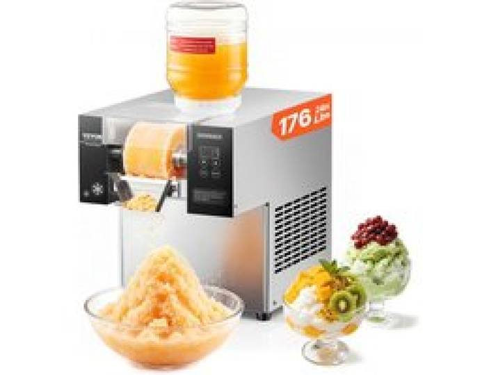 VEVOR Kommerzielle Schneeflocken-Eismaschine Schneeeisbereiter, 80 kg/24h Schneeflocken-Eismaschine, Eisrasierer elektrischer Schneekegel-Maker mit Luftkühlsystem & Touch-Screen für Bäckerei Café