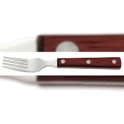 Arcos Table Messer - Steakgabel - Edelstahl 18/10 und 195 mm - HandGriff Pack-holz Farbe Braun