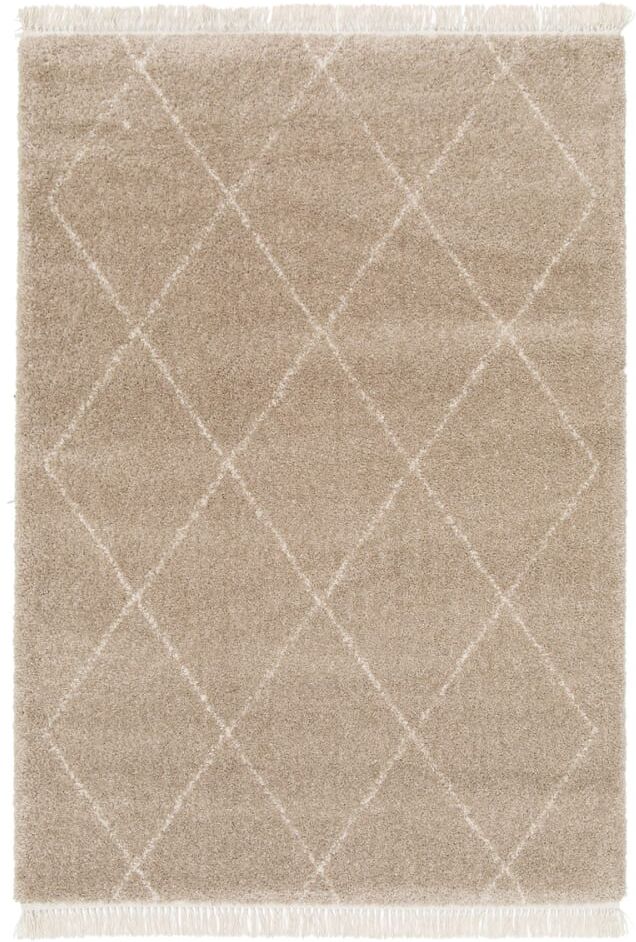 AFK Living Tapis épais à franges doux et raffiné 160 x 230 cm Marron 230x3x160cm