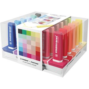 Stabilo Textmarker Boss Original x Pantone, 30 Stück, Strichbreite 2 - 5mm, Tischset, sortiert