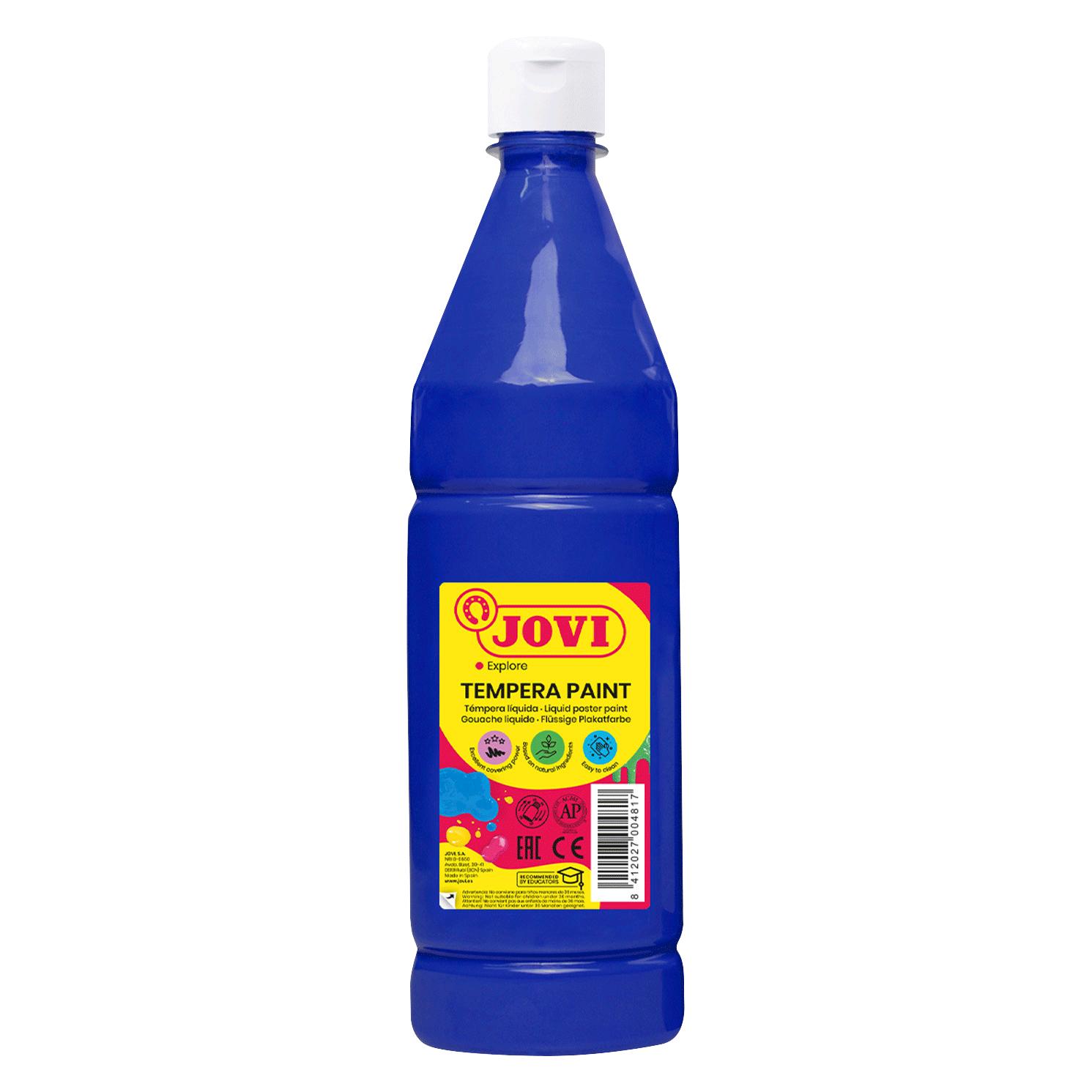 Jovi Temperafarbe, -farbkasten Plakatfarbe Flüssige Plakatfarbe, Tempera Paint, dunkelblau (1000 ml) (51124-JV)