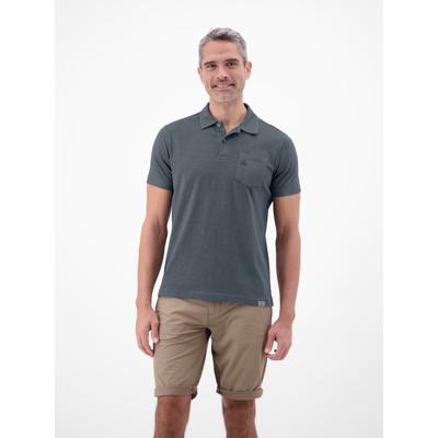 Poloshirt LERROS "Polo in Jersey-Qualität mit Brusttasche aus reiner Baumwolle", Herren, Gr. L, grau (lava grau), 100% Baumwolle, ohne Ausschnitt, Shirts