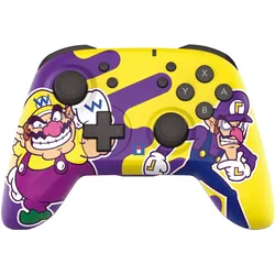 HORI Wireless Horipad Controller - Wario + Waluigi (Switch, Switch 2, Switch Lite, Switch OLED), Gaming Controller, Violett, Gelb, Mehrfarbig