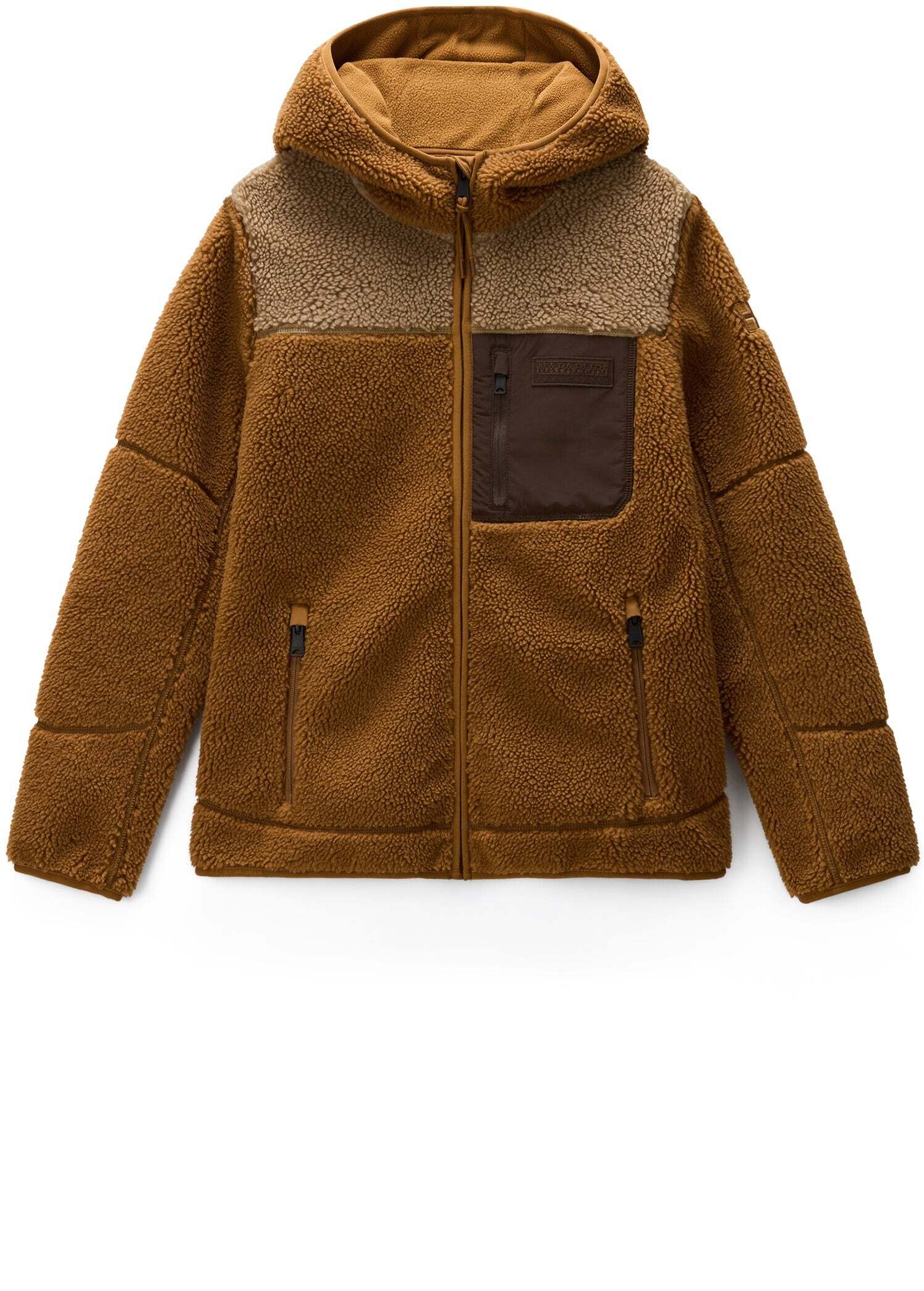Fleecejacke NAPAPIJRI "Napapijri Fleecejacke YUPIK OG H W 1", Damen, Gr. L, braun, Obermaterial: 80% Polyester Pol. recyc.. 20% Polyester PES., Jacken Fleecejacke braun L