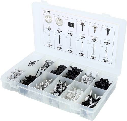 KS Tools 420.0915 Befestigungs-Clip-Satz - Schnellverschluss, 400-tlg