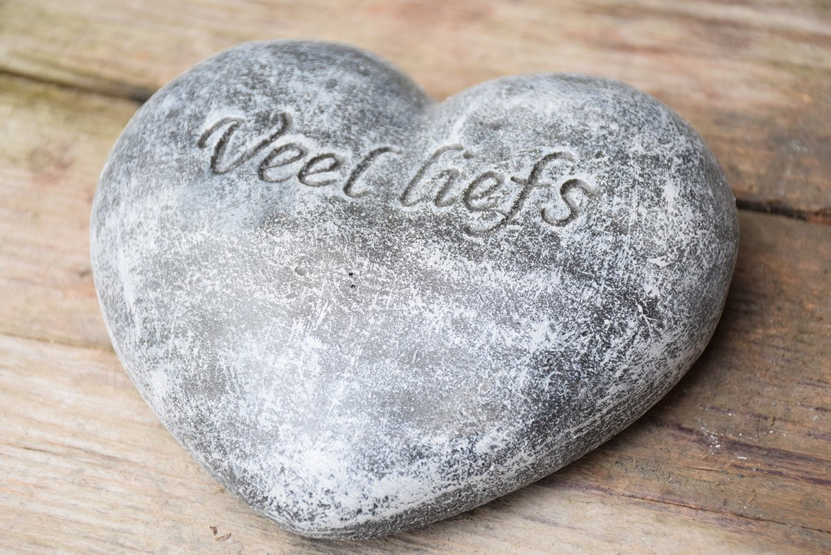 Herdenkingshart met tekst Veel liefs voor volwassenen