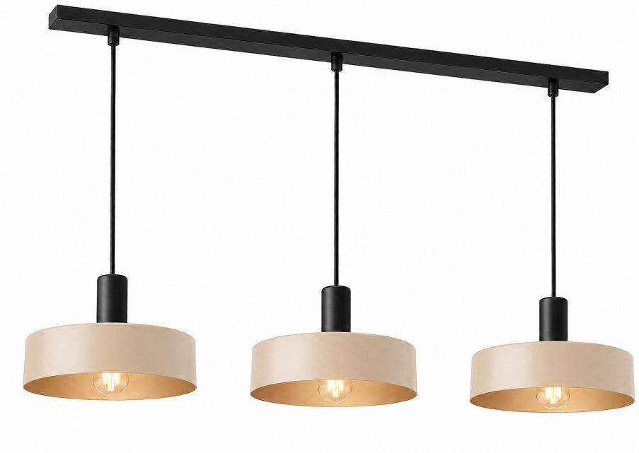 Latitude Run Bhayani 3 - Light Drum Pendant Beige/Brown/Latte Black